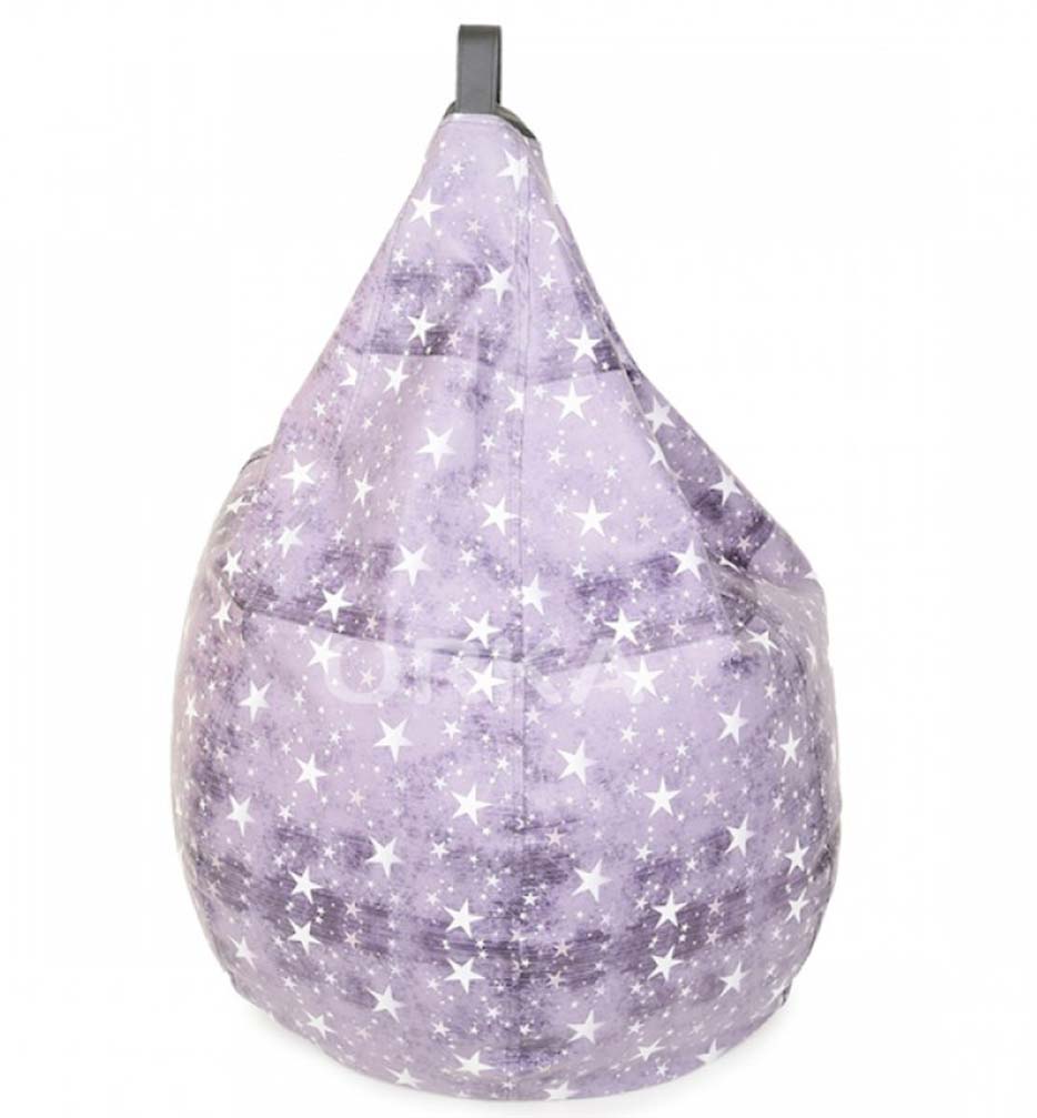 Orka Digital Printed Purple Bean Bag White Stars Theme  