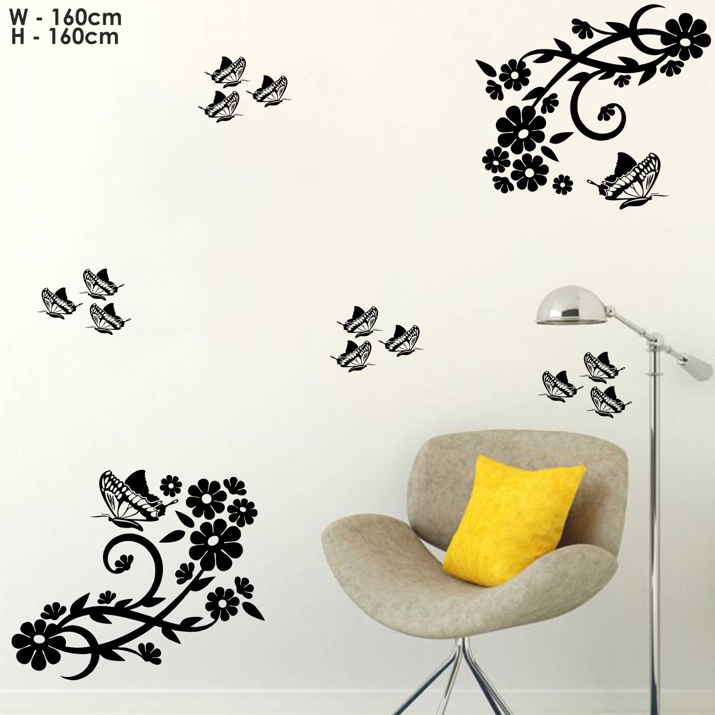 ORKA Butterfly Theme Wall Decal Sticker 6  
