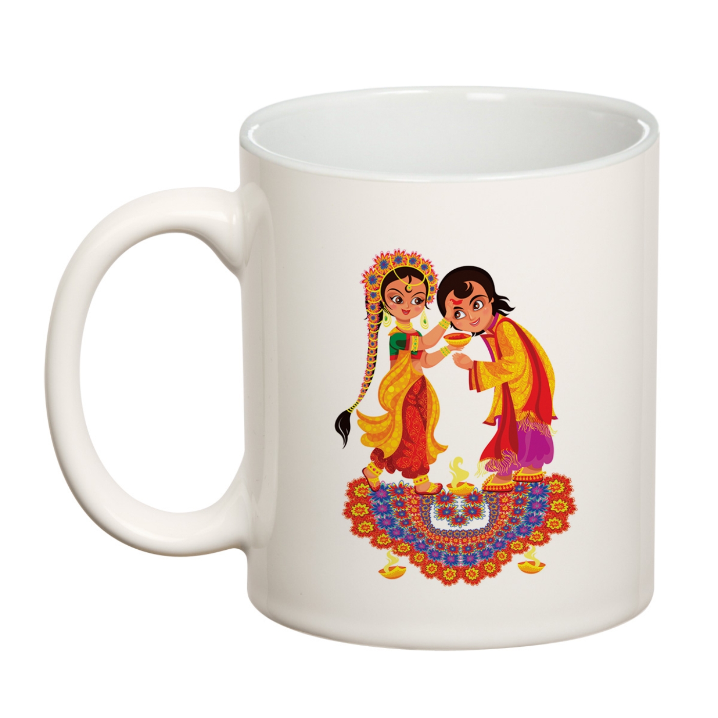 Orka Digital Printed Rakhi Special Ceramic Coffee Mug Multicolor  