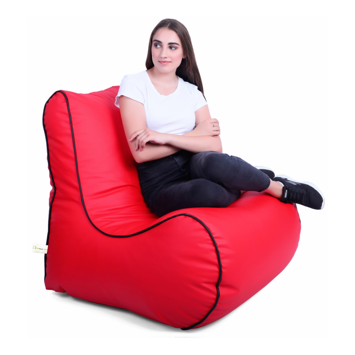 Can Bean Bags Curve Lounger Red  