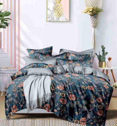 ORKA HOME Monalisa Queen Bed Sheet Poly Cotton Printed Contemporary  