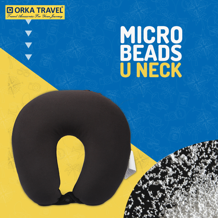 ORKA TRAVEL Plain Microbeads U Neck - Black  