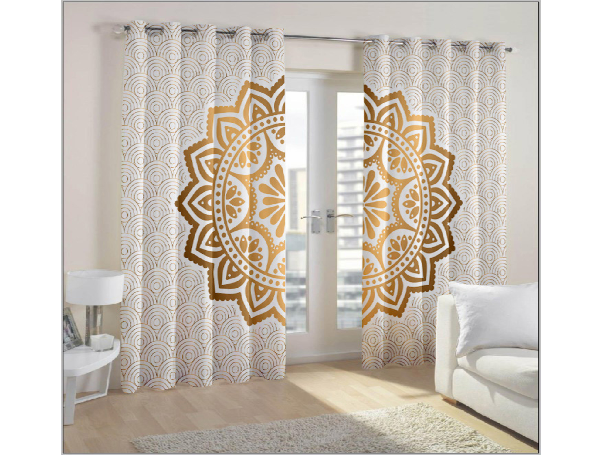 ORKA Rangoli Design Digital Printed Door Curtain   