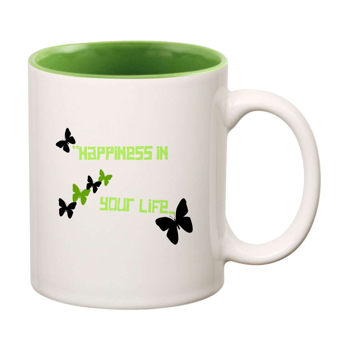 ORKA Coffee Mug Quotes Printed( Happiness Is Your Life) Theme 11 Oz   