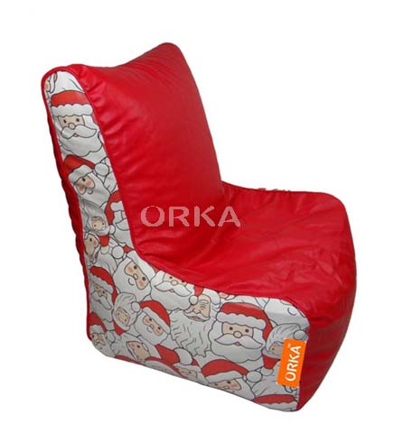 ORKA Digital Printed Red Bean Chair Santa Claus Theme  
