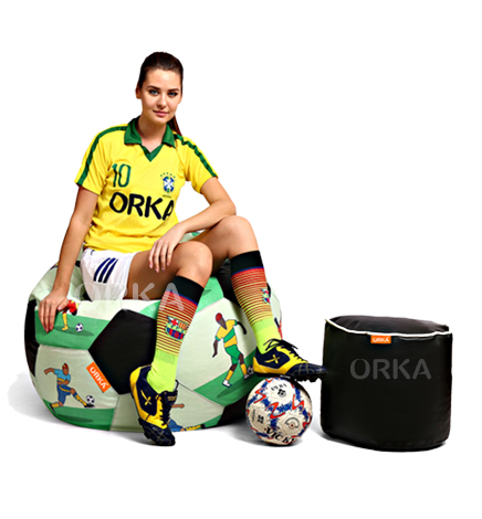 ORKA Digital Printed Sports Bean Bag Play Football Theme  