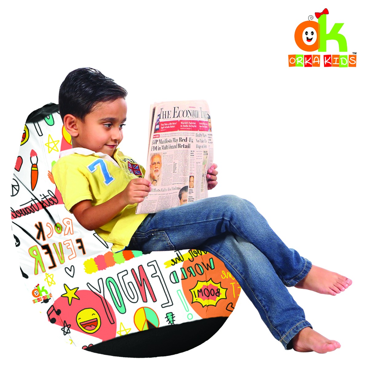 ORKA Kids Digital Printed Bean Bag Cover Without Beans_2