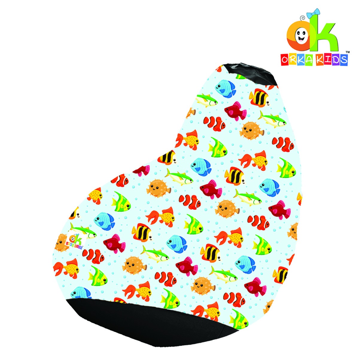 ORKA Kids Digital Printed92 Fishes Multicolor Bean Bag              