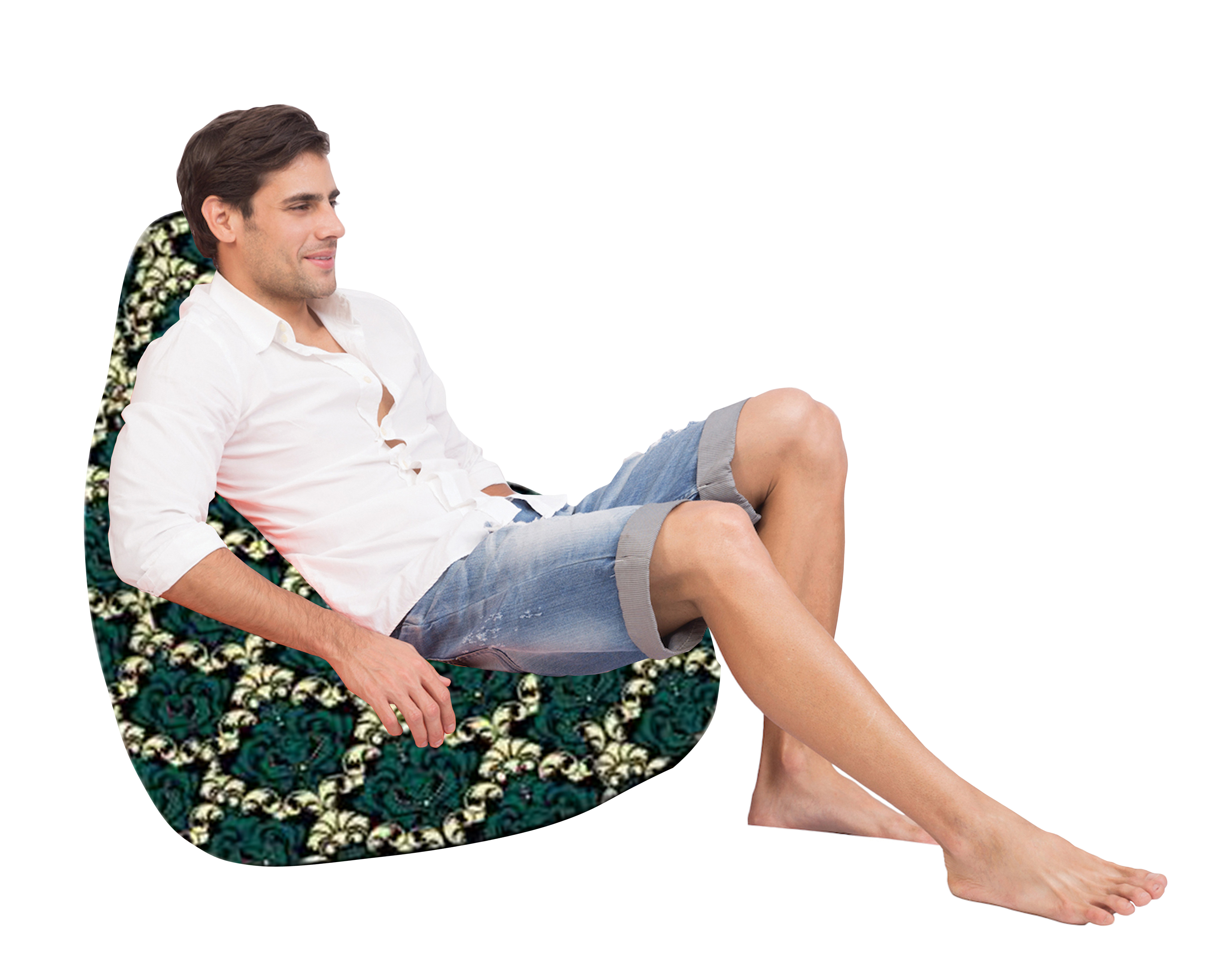 ORKA Digital Printed  Bean Bag With Puffy Multicolor   