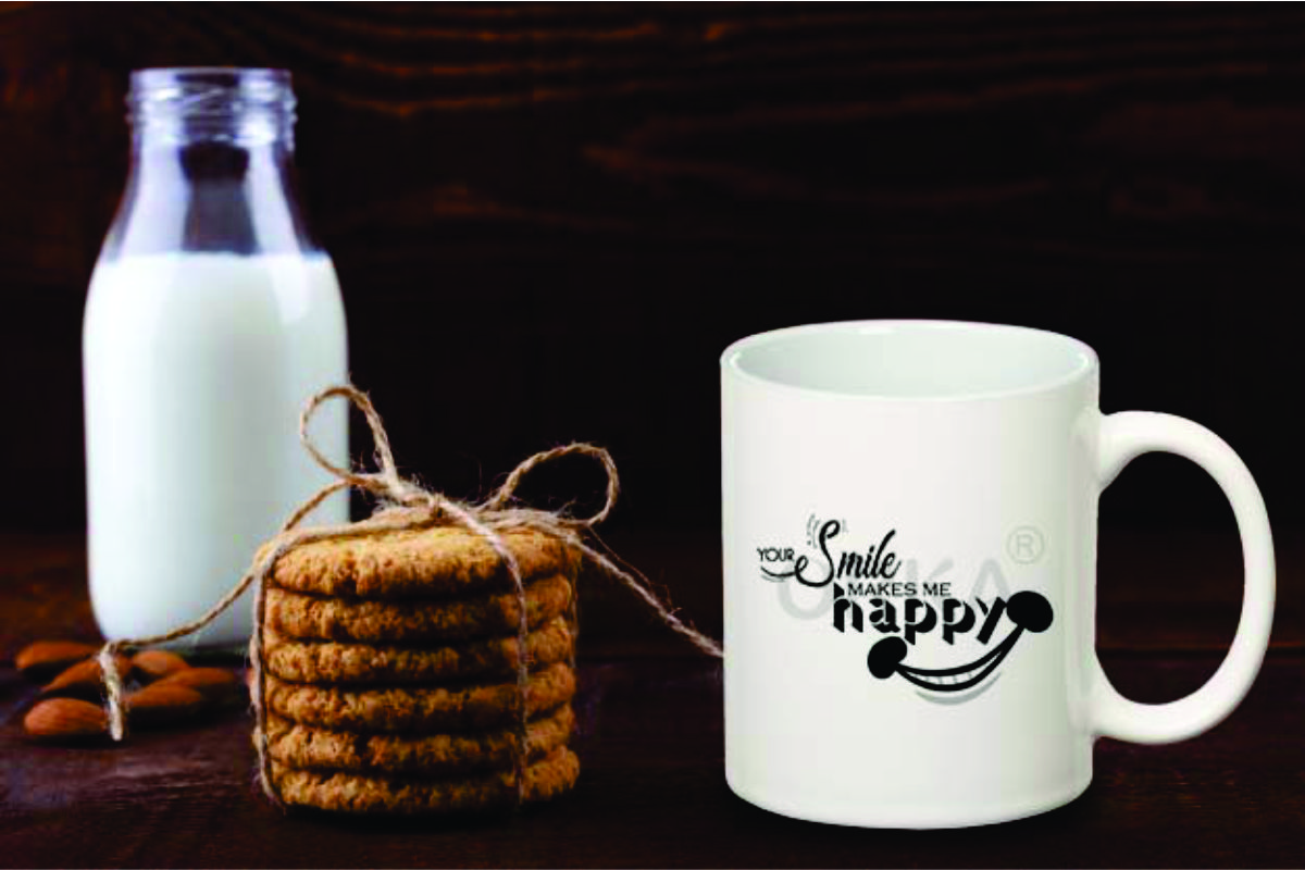 ORKA Coffee Mug(just Smile And Be Happy) Theme 11 Oz   