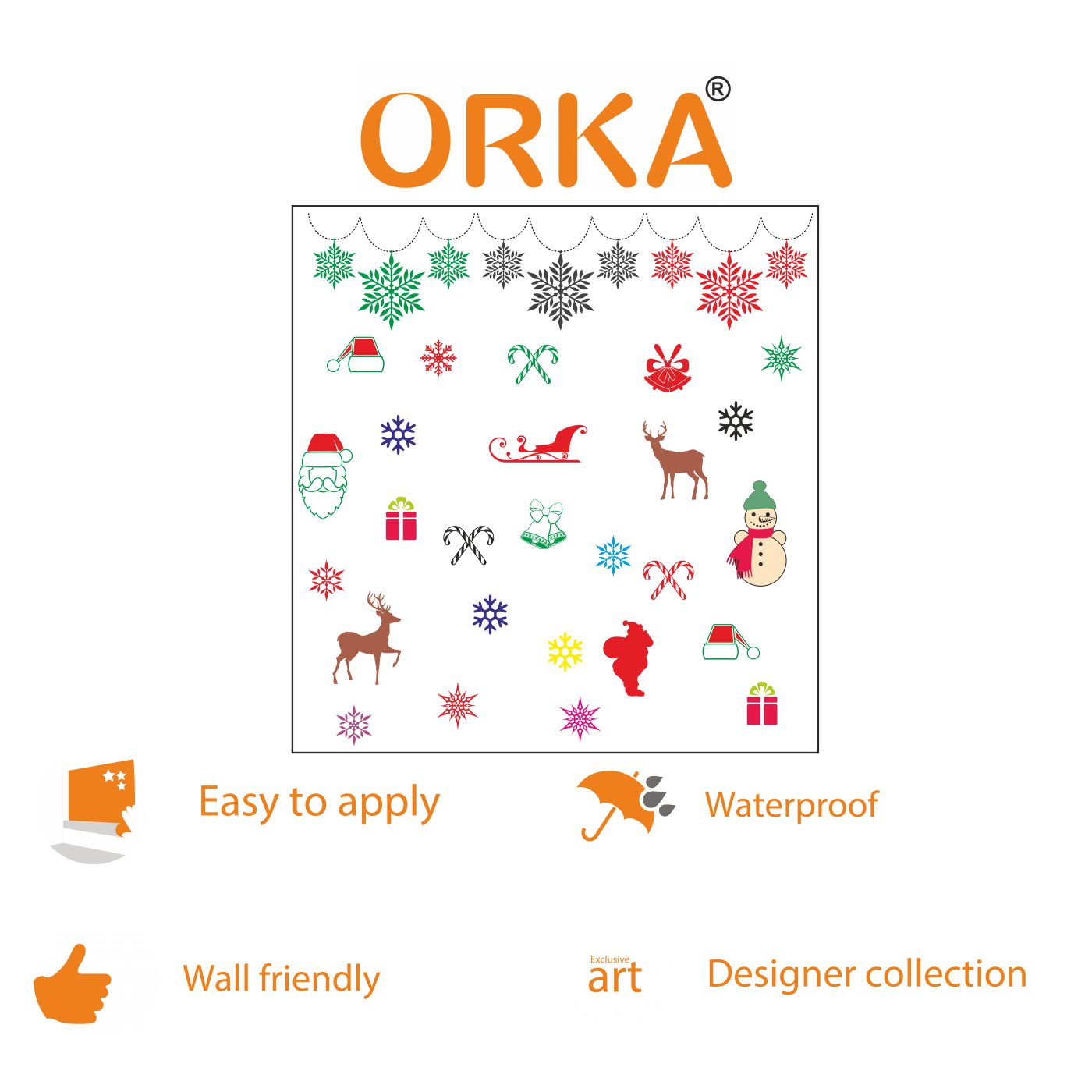 ORKA Christmas Theme Wall Sticker 24  