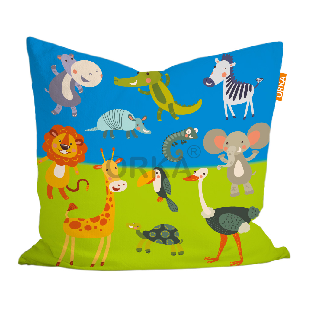 ORKA Kids Digital Printed Cushion Zoo Theme  