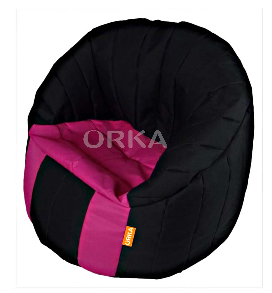 ORKA Digital Printed Big Boss Pink Black Bean Chair Sofa  