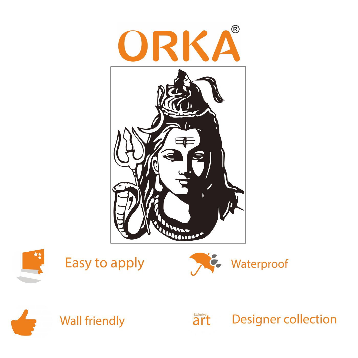 ORKA Lord Shiva Theme Wall Sticker 5  