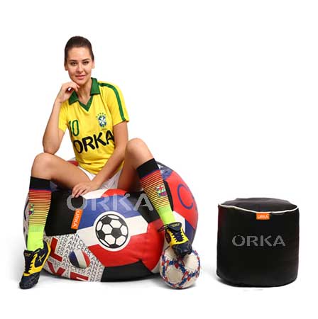 ORKA Digital Printed Sports Bean Bag Love France Football Theme  