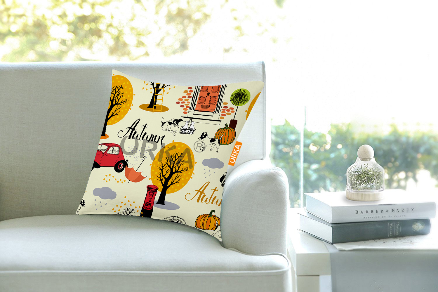 ORKA Set Of 4 Digital Printed Cushion Seasons Printed  