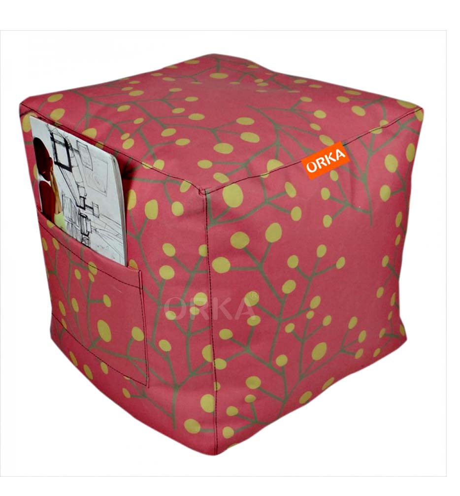 Orka Digital Printed Cube Pink Puffy Floral Theme  