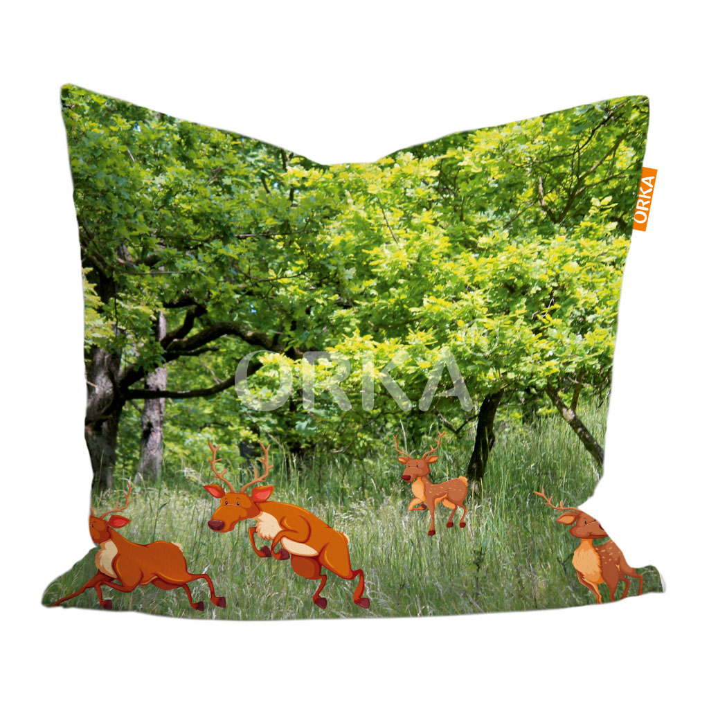 ORKA Digital Printed Wildlife Theme Cushion 16 X 16 Only Cover