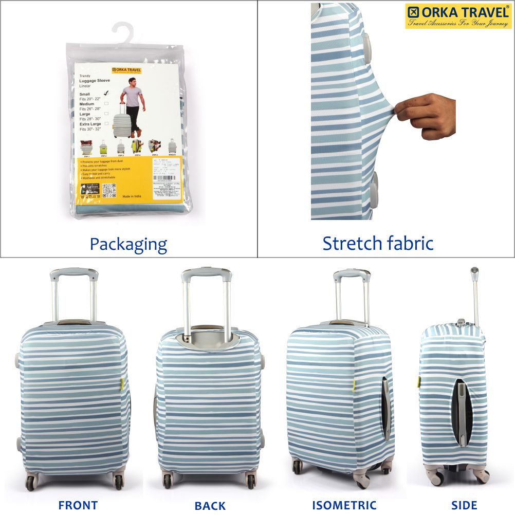 Orka Travel Luggage Cover Linear Design