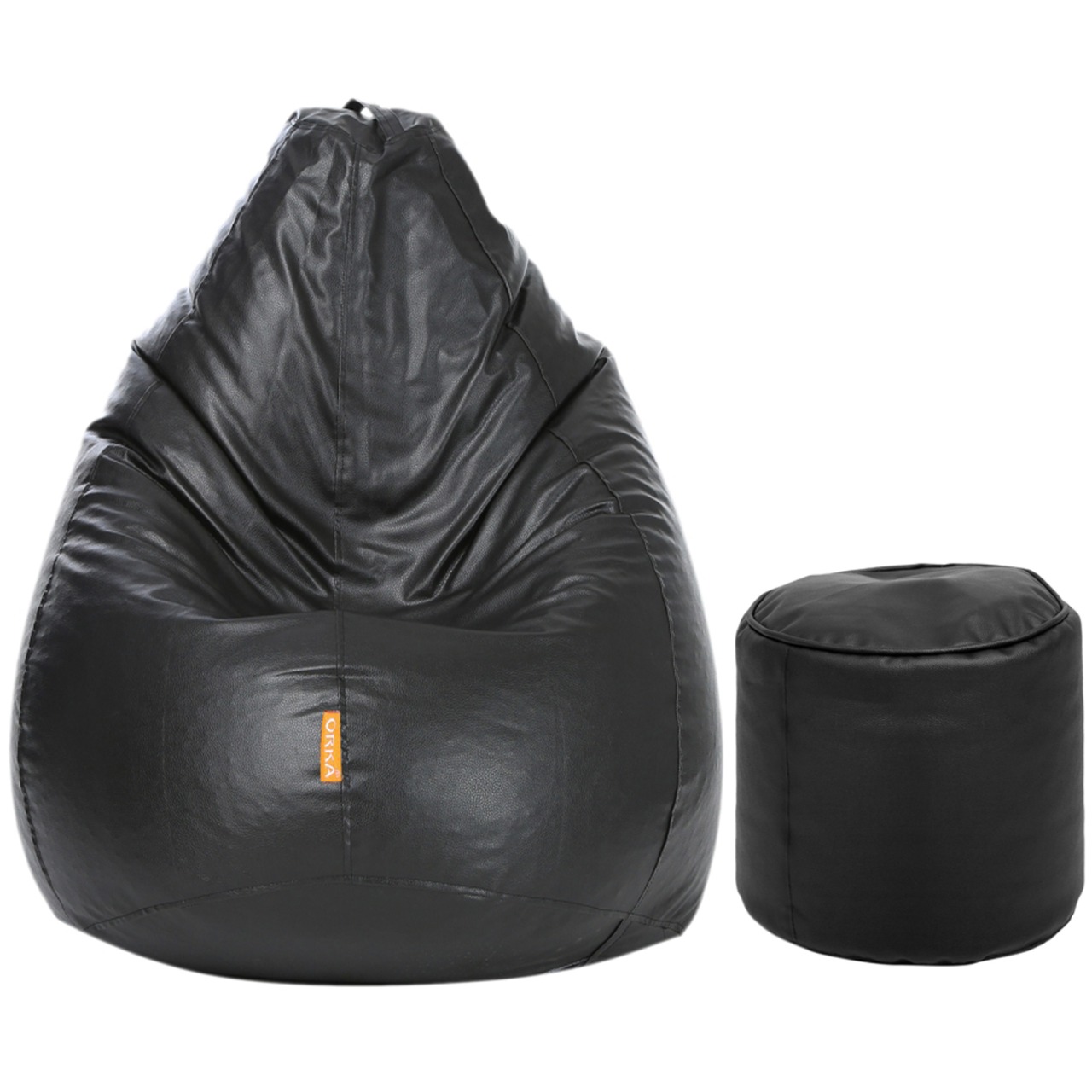 ORKA Classic Black Bean Bag With Matching Puffy