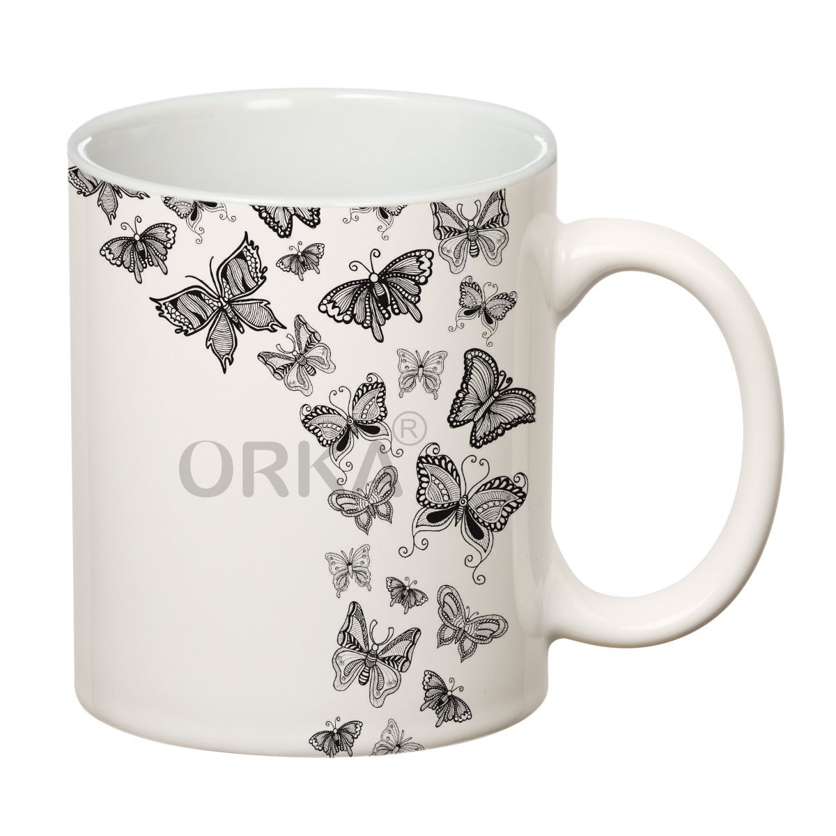ORKA Coffee Mug Nature Printed Butterflies Theme 11 Oz  