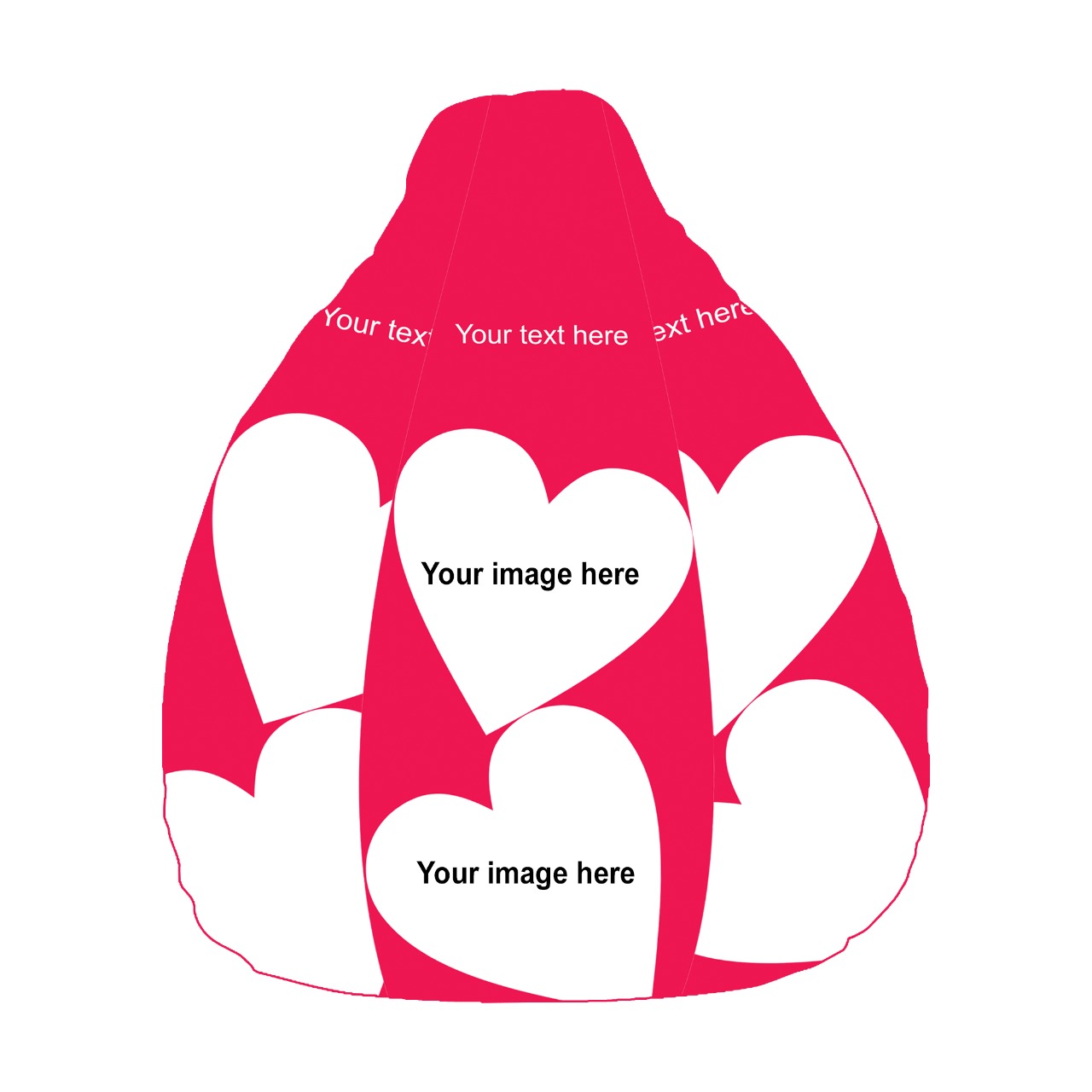 Orka Digital Printed Personalized Red Heart Theme  