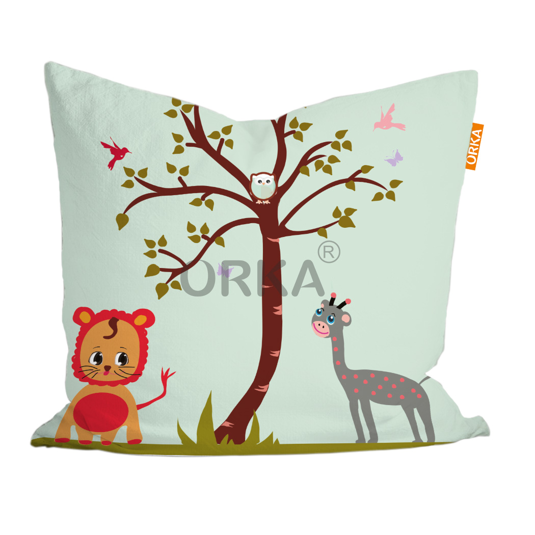 ORKA Kids Digital Printed Cushion  Animal Theme  