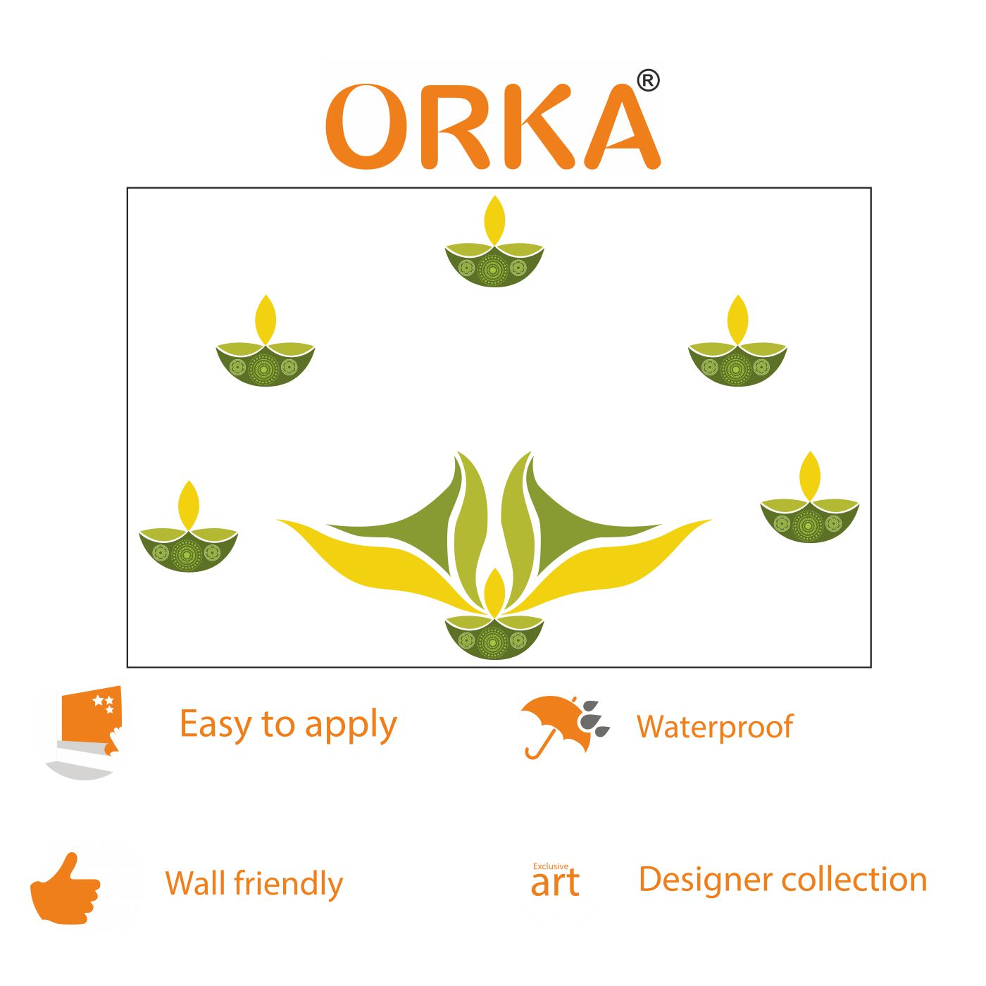 ORKA Diwali Wall Decal Sticker 16  