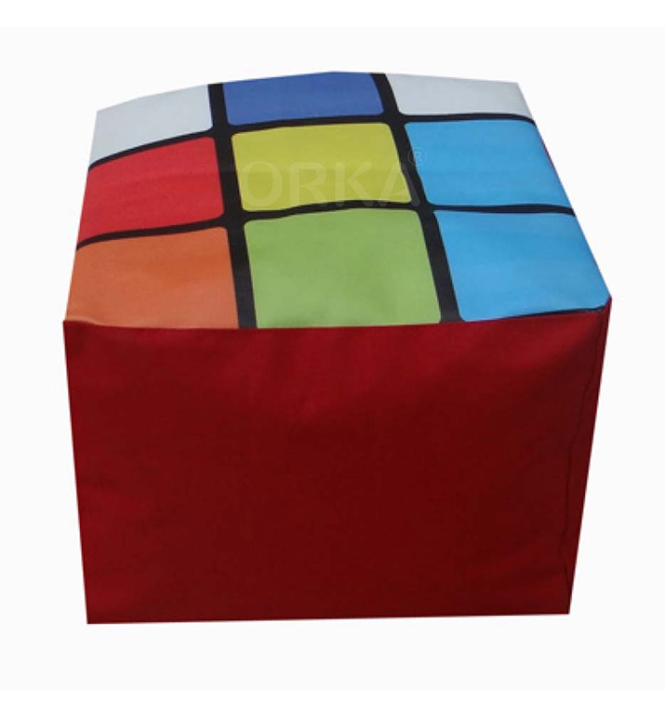 Orka Digital Printed Square Puffy Rubiks Cube Theme  