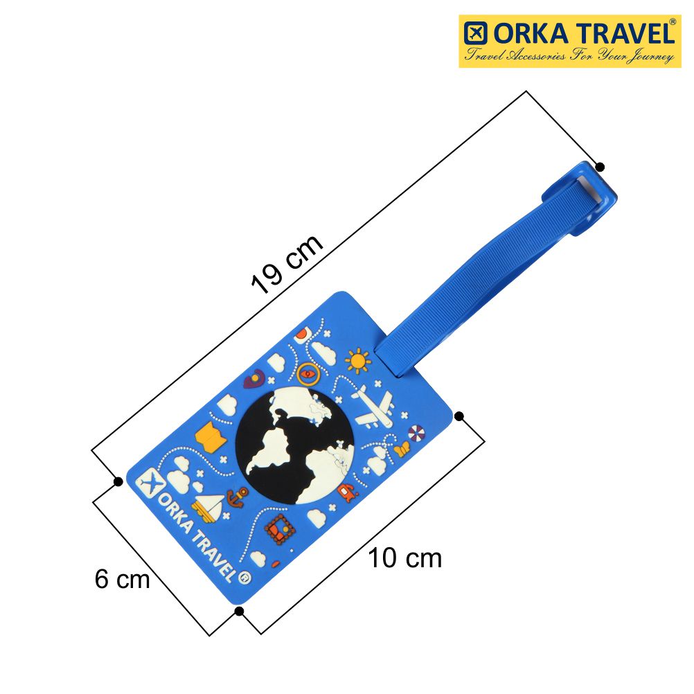 Orka Travel Luggage Tag Globe   