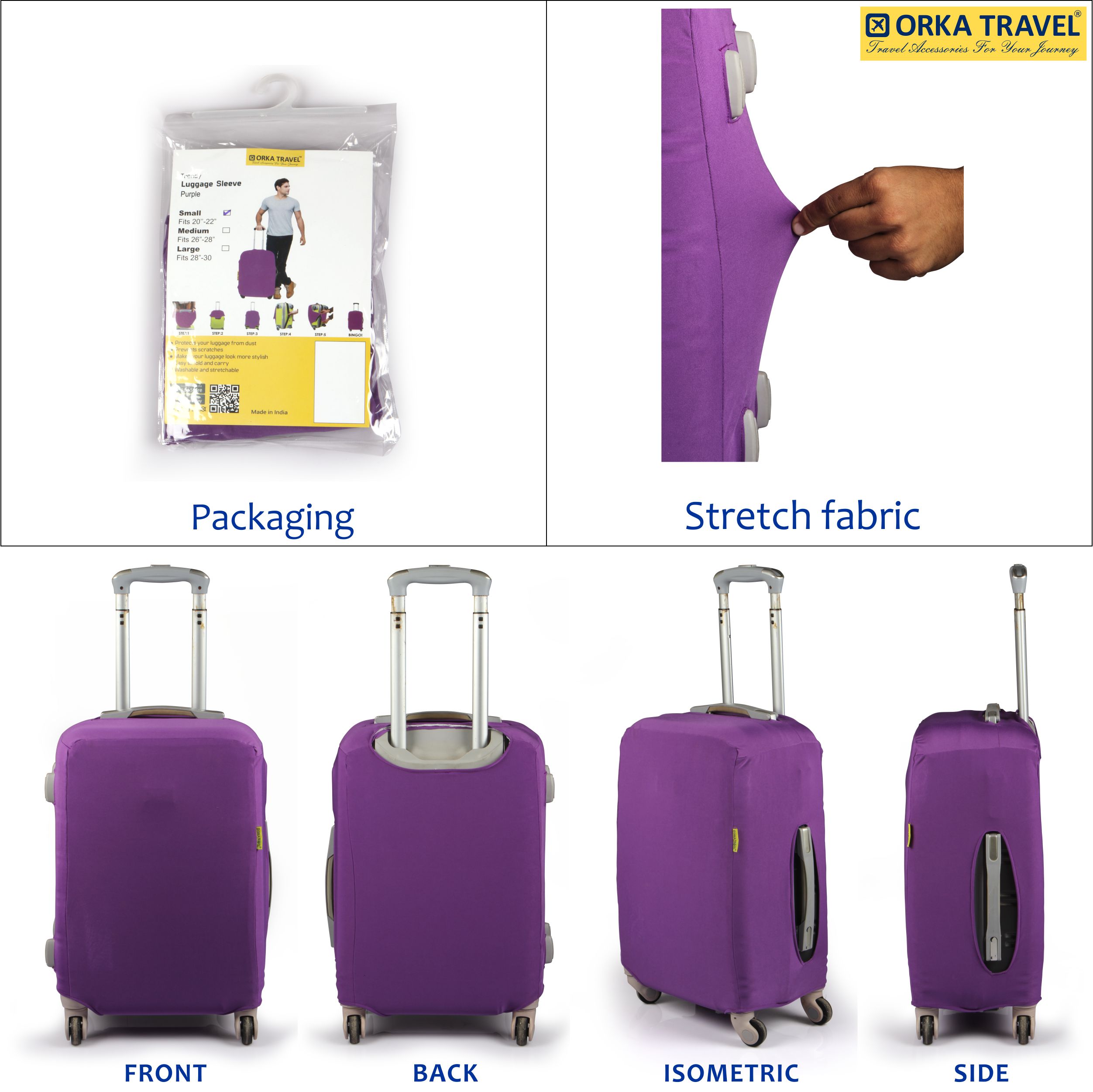 Orka Travel Luggage Cover Purple