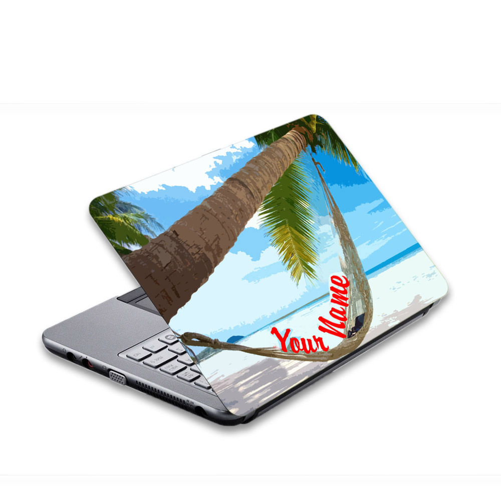 Orka Digital Printed Personalized Beach Theme Laptop Sticker Fits For All Models    13,14,15,15.4,15.6,16,17 Inches Etc. 