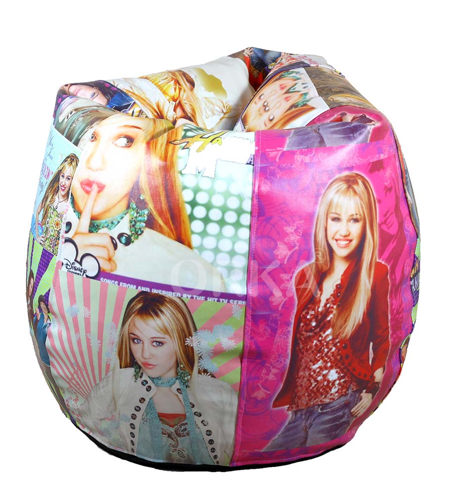 Orka Digital Printed Bean Bag Hannah Montana Collage Theme  