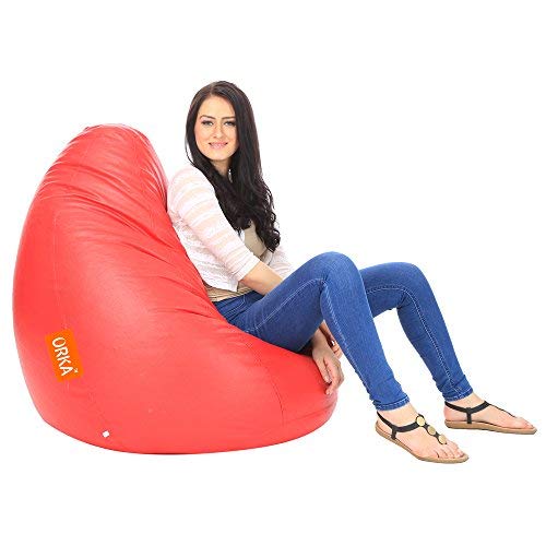 ORKA Classic Red Bean Bag With Matching Puffy