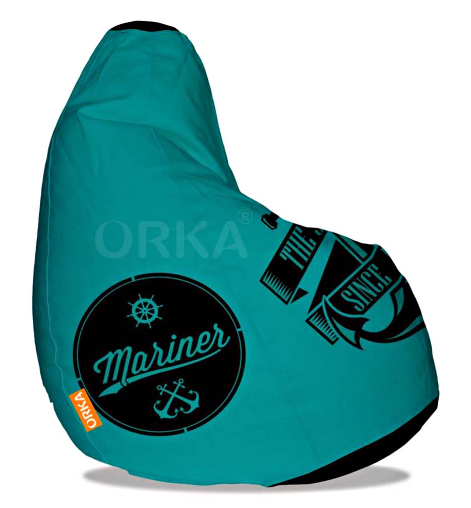 Orka Digital Printed Teal Bean Bag Mariner The Seafarer Theme  