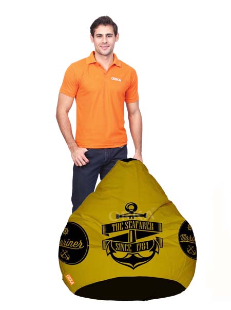 Orka Digital Printed Yellow Bean Bag Mariner The Seafarer Theme  