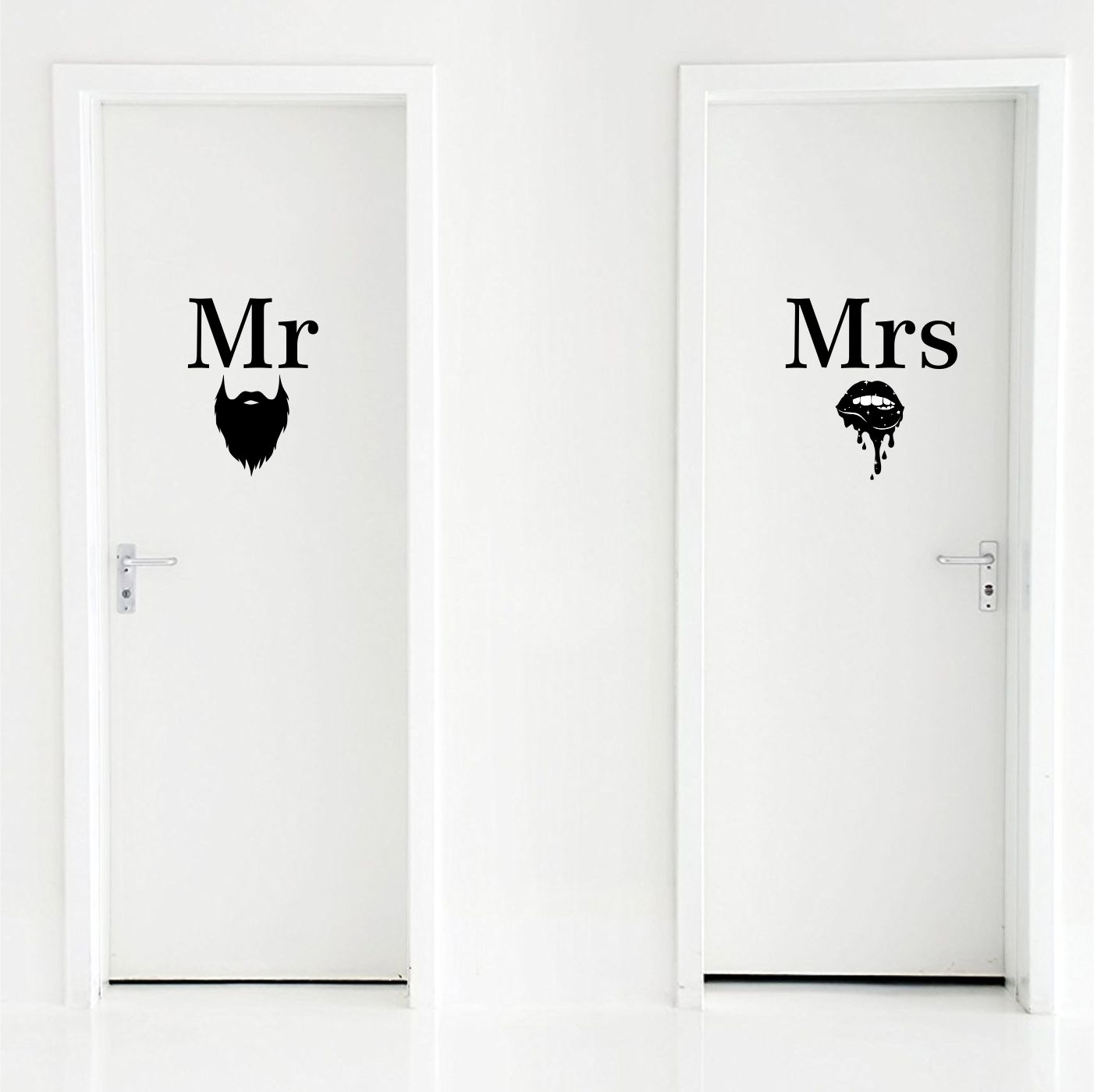 ORKA Medium Mr And Mrs Wathroom Door Sticker  