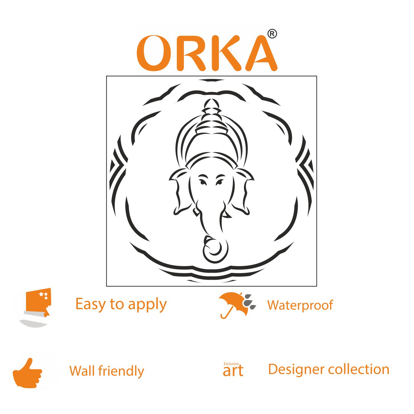 ORKA Lord Ganesha Theme Wall Sticker 2  