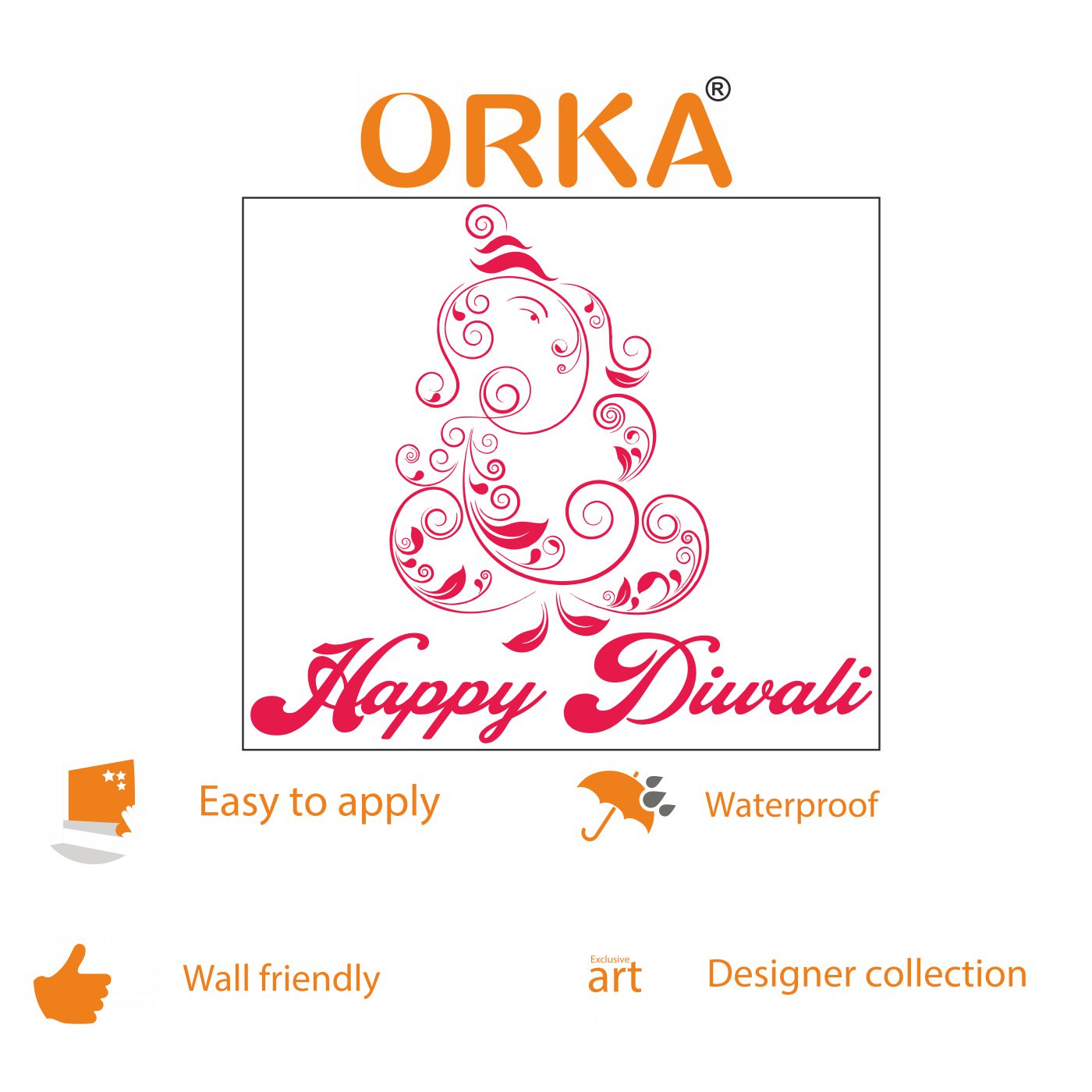 ORKA Diwali Wall Decal Sticker 51   XXL 