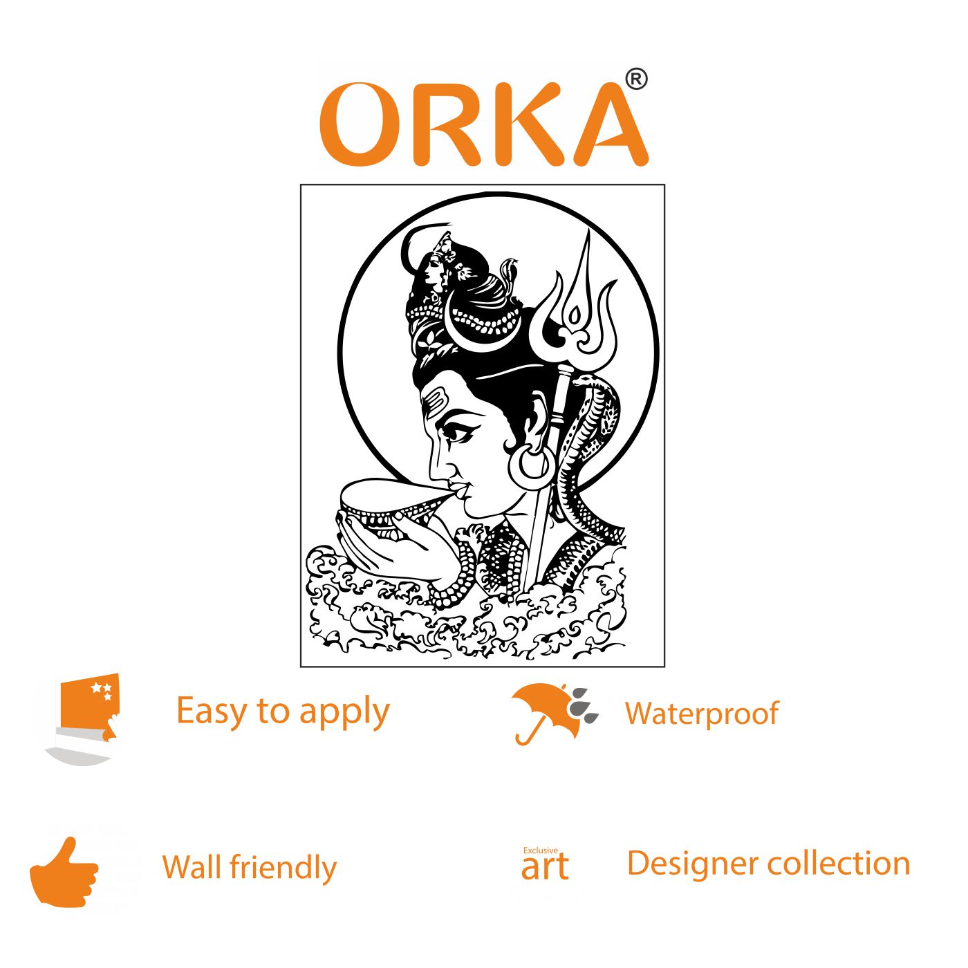 ORKA Lord Shiva Theme Wall Sticker 7  