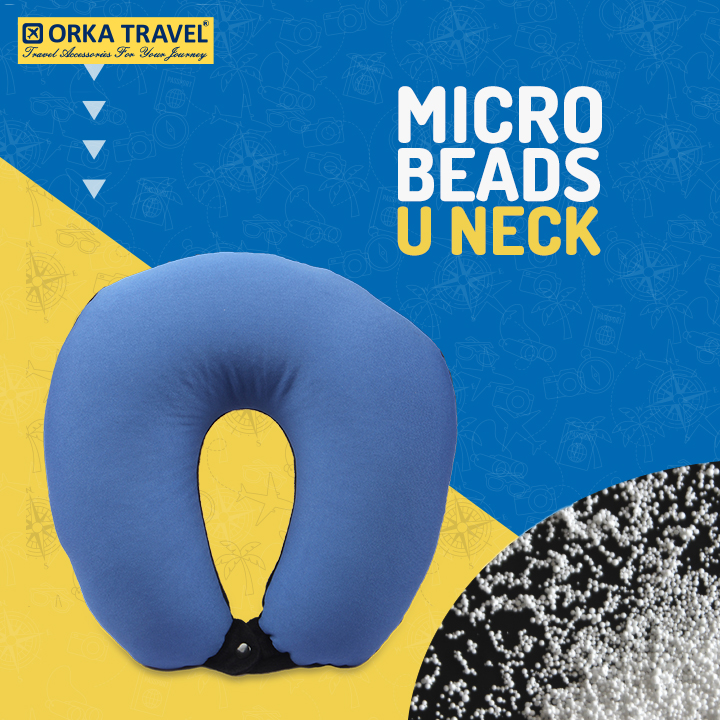 Orka Travel U Neck MicroBeads Royal Blue & Black
