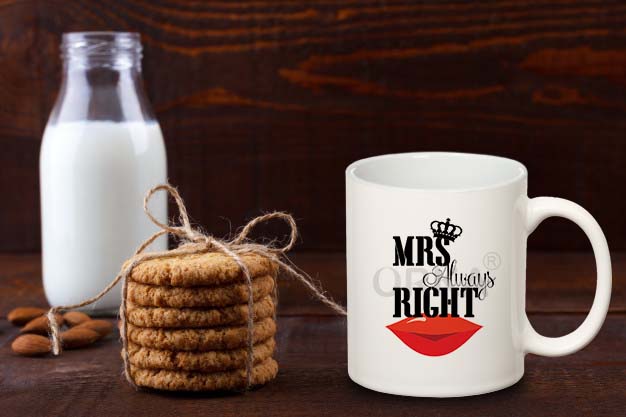 ORKA Coffee Mug(Mrs Right) Theme 11 Oz   