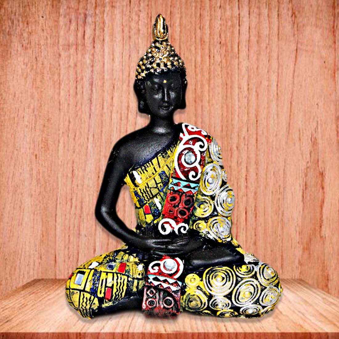 ORKA Colorful Buddha Decorative Figurine Yellow (Small)  