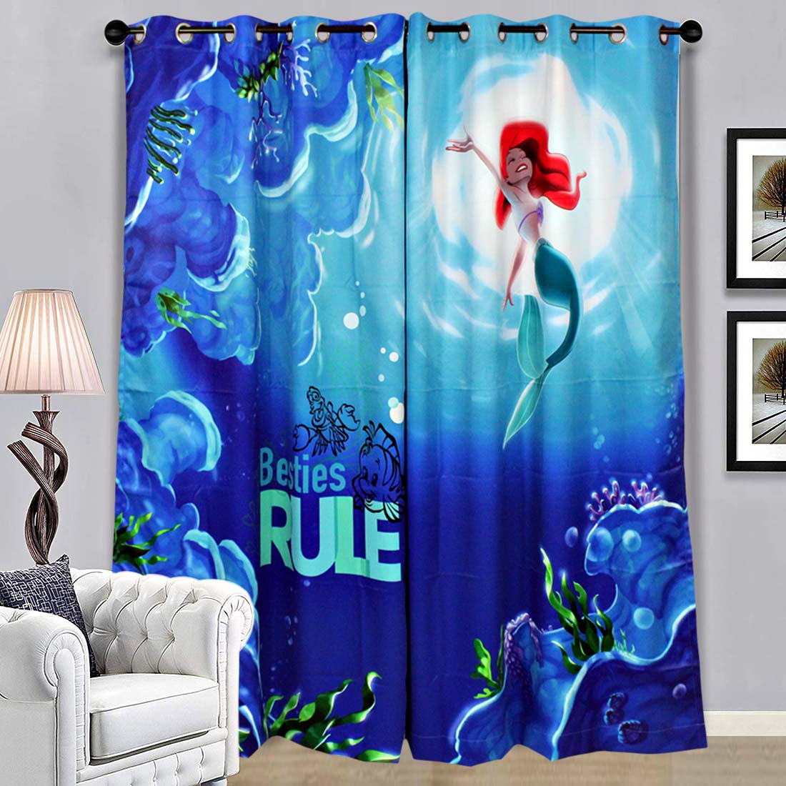 ORKA Besties Rule Design Digital Printed Door Curtain   7 Feet Door 