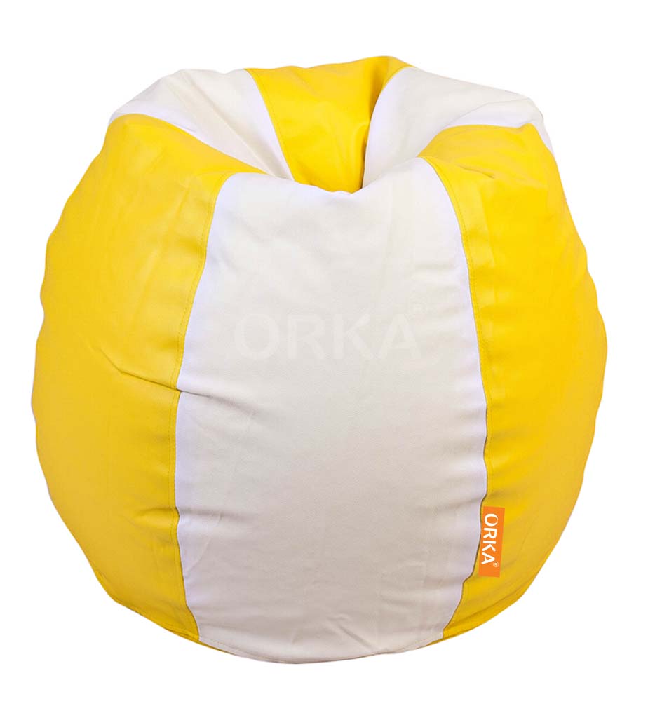 Orka Classic Yellow White Bean Bag   XXL  Cover Only 