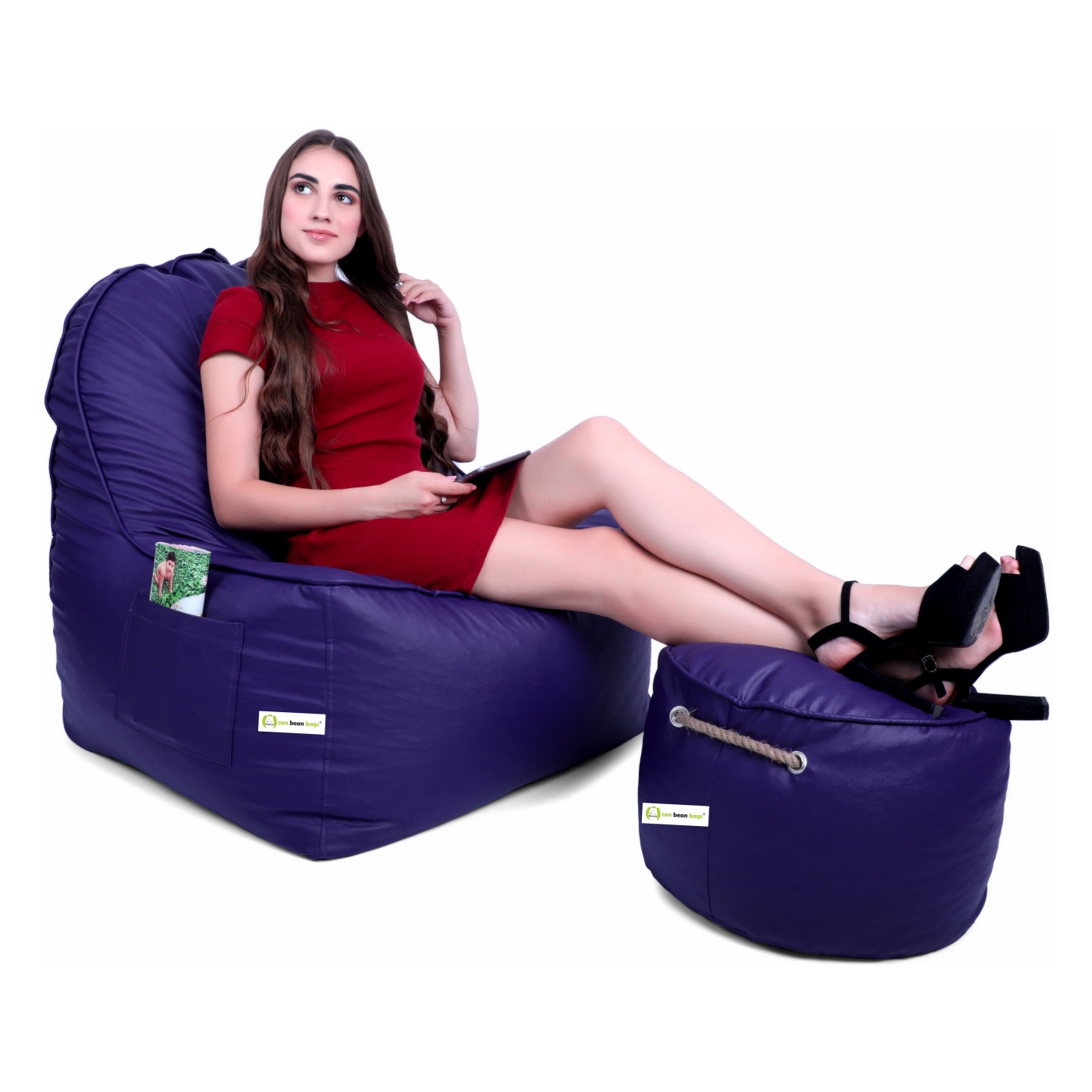 Can Bean Bags Compact Lounger Purple  