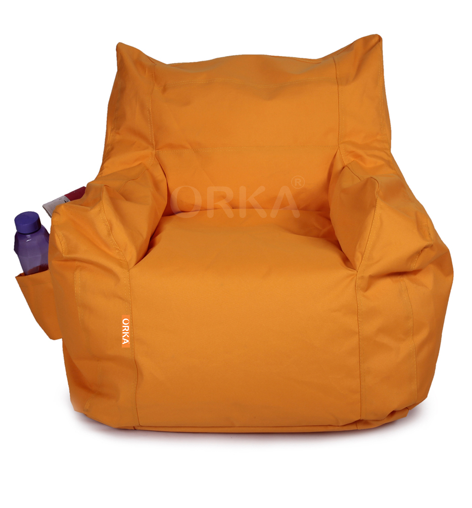 Orka Classic Yellow Bean Bag Arm Chair  