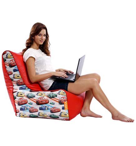 ORKA Digital Printed Red Bean Chair Pixar Cars Theme   XXL  Cover Only 