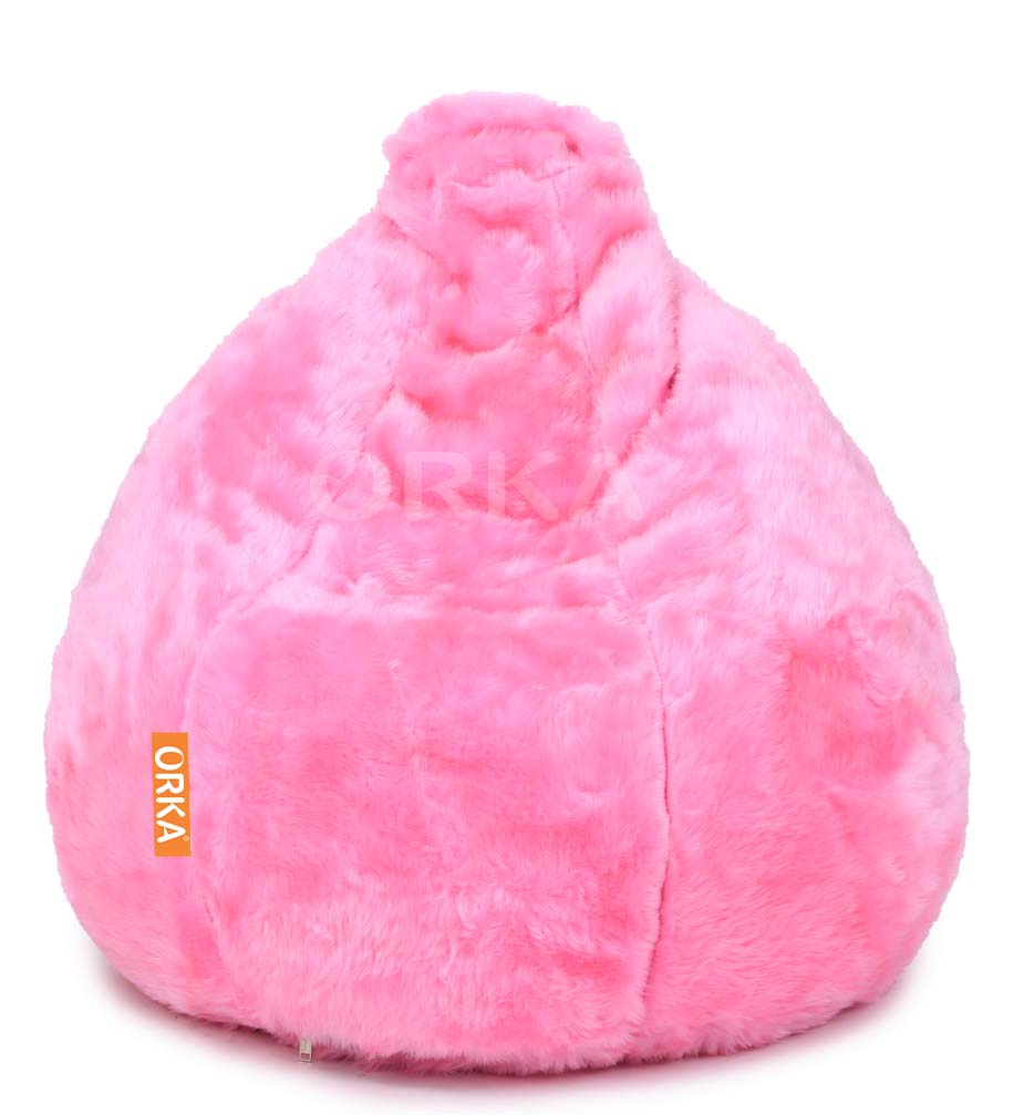 Orka Classic Pink Fur Bean Bag  