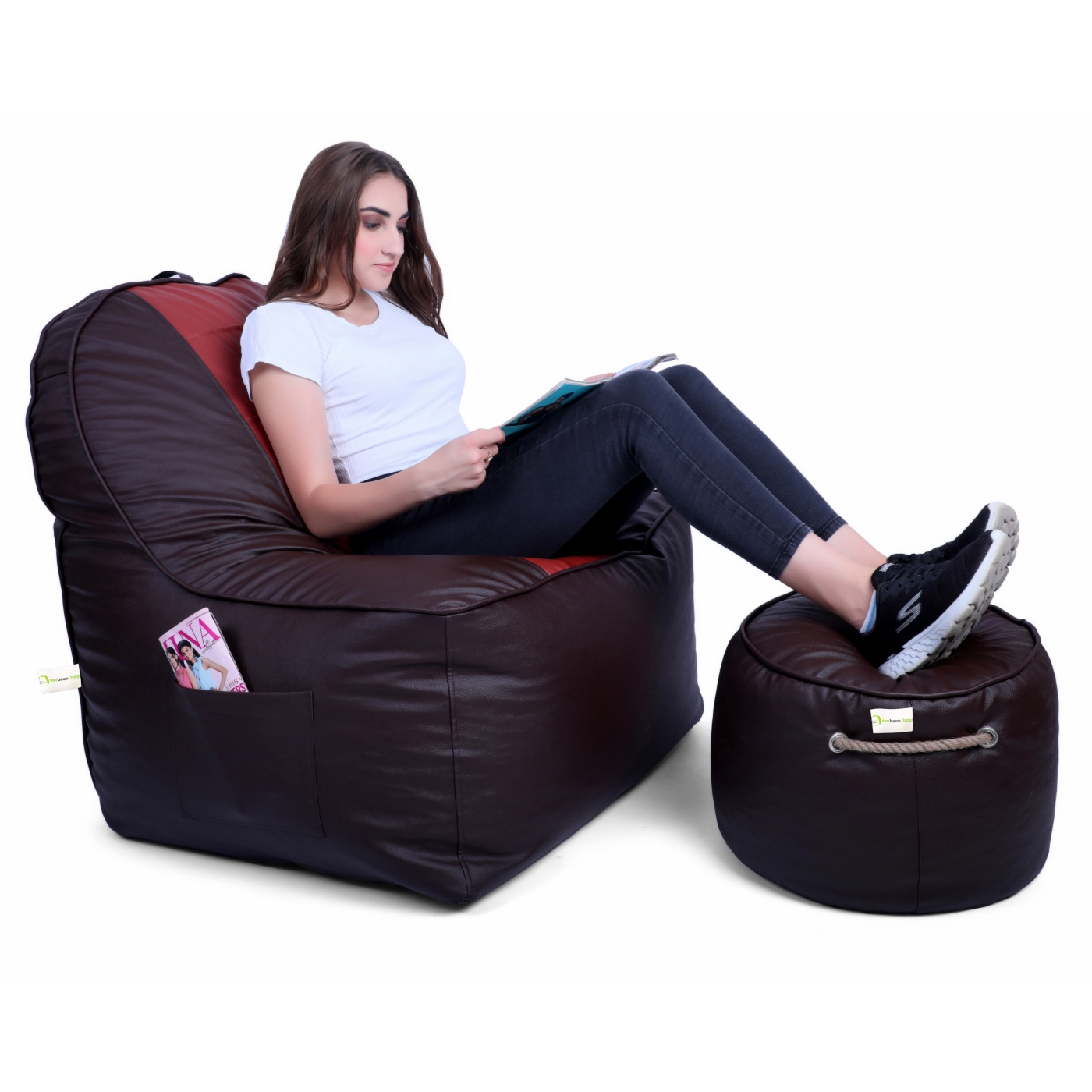 Can Bean Bags Compact Lounger Brown, Tan   XXXL  Cover Only 